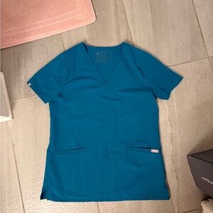 Figs Teal Scrub Top